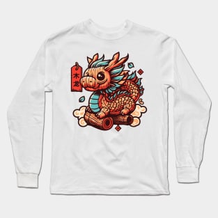 Cute Wooden Dragon Long Sleeve T-Shirt